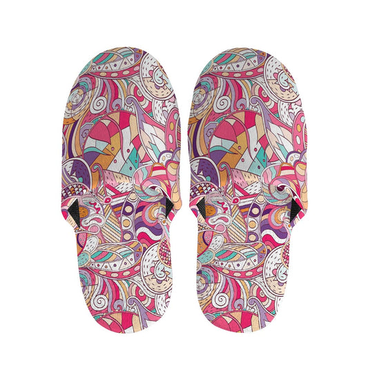 Pastel Bohemian Floral Pattern Print Slippers