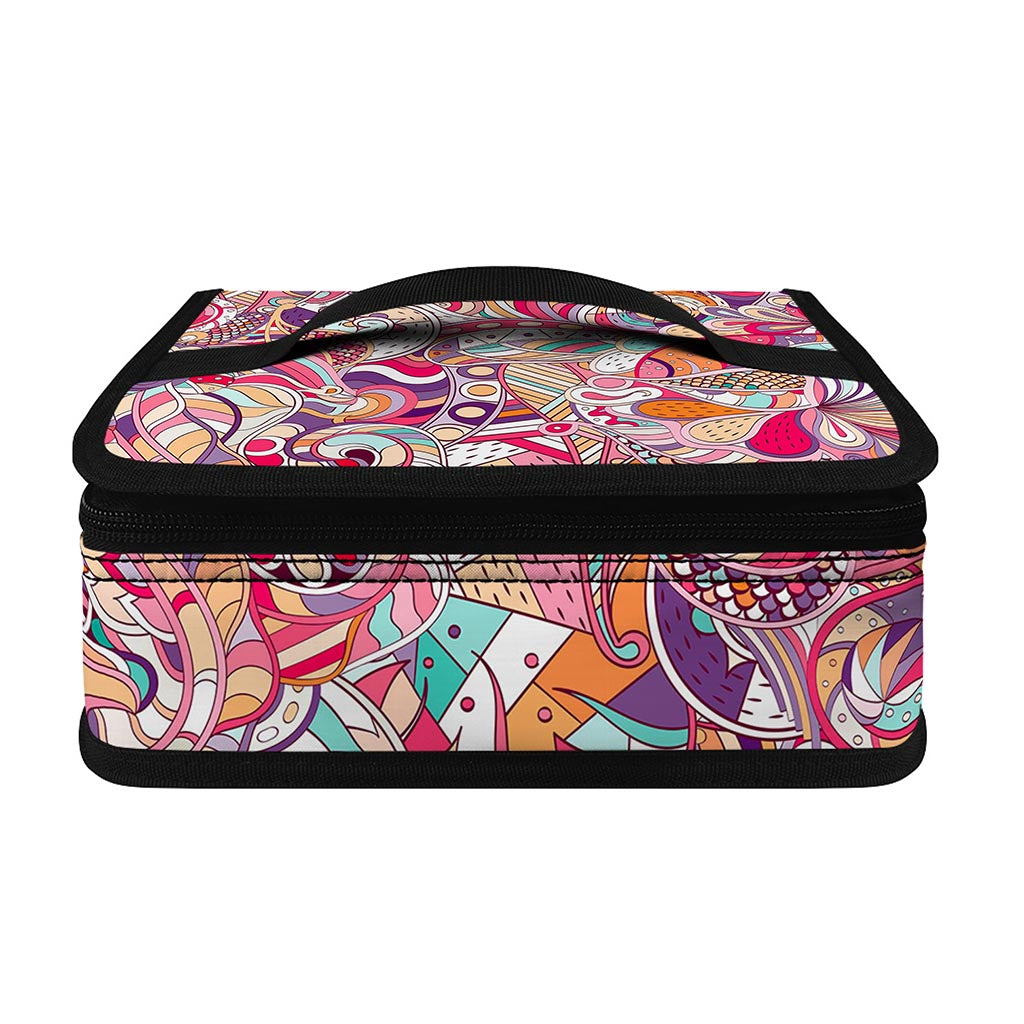 Pastel Bohemian Floral Pattern Print Small Lunch Bag
