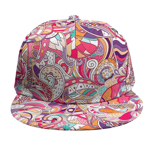 Pastel Bohemian Floral Pattern Print Snapback Cap
