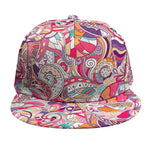 Pastel Bohemian Floral Pattern Print Snapback Cap