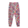 Pastel Bohemian Floral Pattern Print Sweatpants