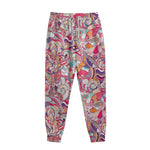Pastel Bohemian Floral Pattern Print Sweatpants