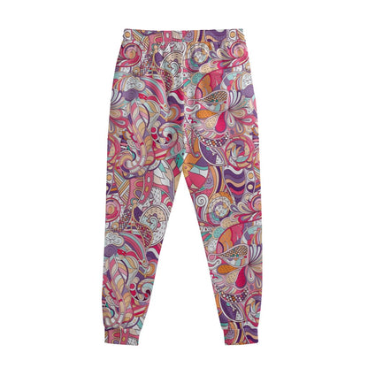 Pastel Bohemian Floral Pattern Print Sweatpants
