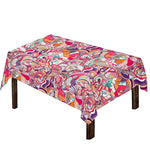 Pastel Bohemian Floral Pattern Print Tablecloth