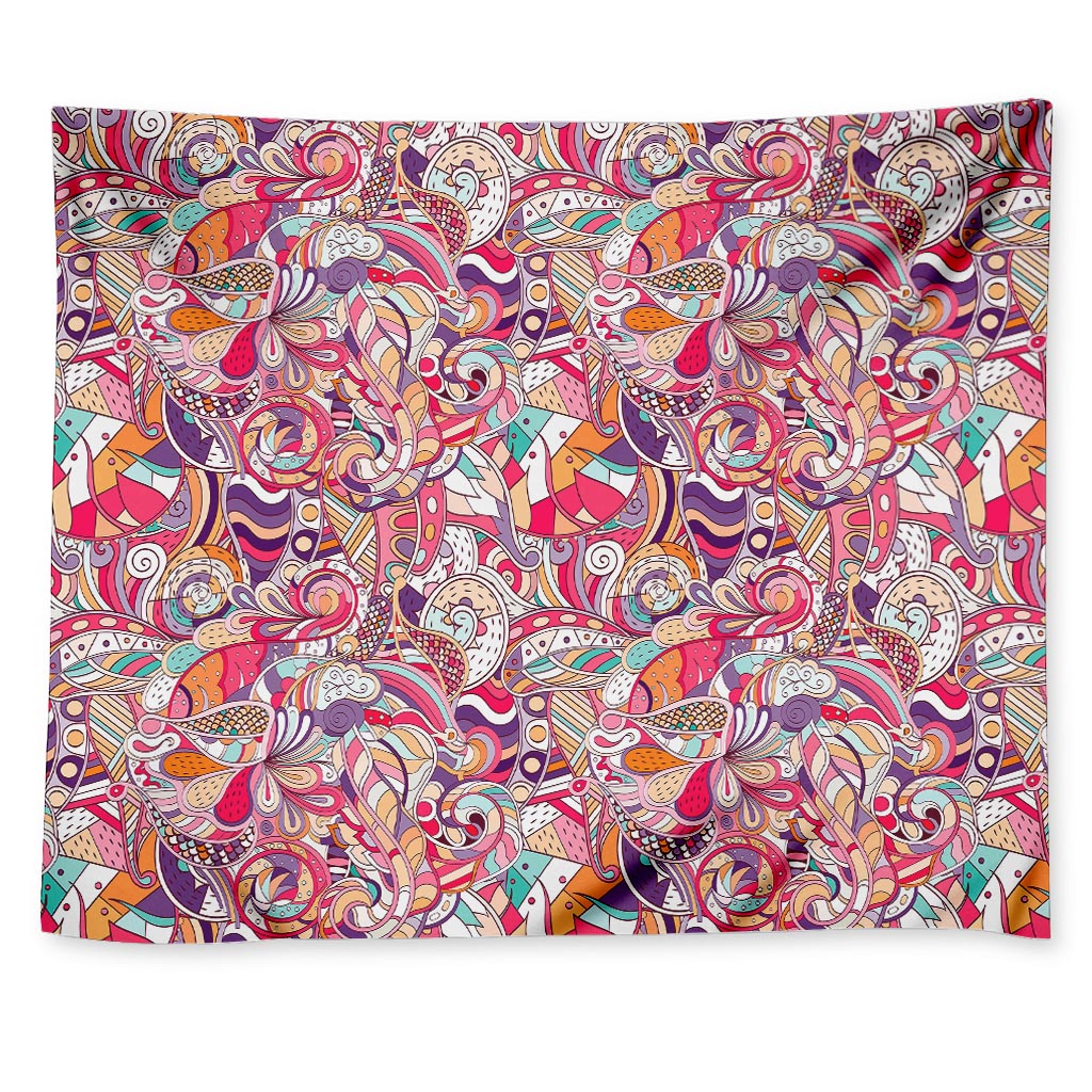 Pastel Bohemian Floral Pattern Print Tapestry