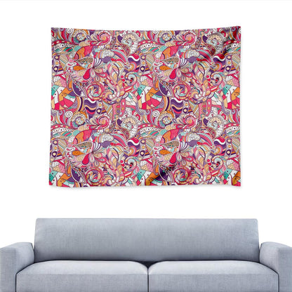 Pastel Bohemian Floral Pattern Print Tapestry