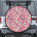 Pastel Bohemian Floral Pattern Print Tire Cover