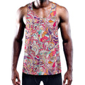 Pastel Bohemian Floral Pattern Print Men's Workout Tank Top