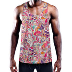 Pastel Bohemian Floral Pattern Print Training Tank Top