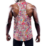 Pastel Bohemian Floral Pattern Print Training Tank Top