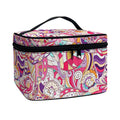 Pastel Bohemian Floral Pattern Print Travel Makeup Bag