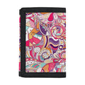 Pastel Bohemian Floral Pattern Print Trifold Wallet