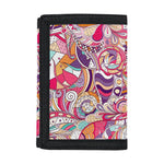 Pastel Bohemian Floral Pattern Print Trifold Wallet