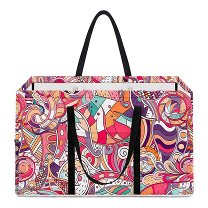 Pastel Bohemian Floral Pattern Print Utility Tote Bag