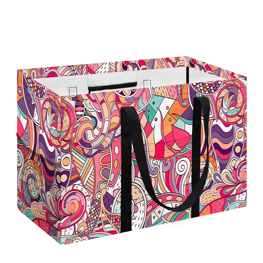 Pastel Bohemian Floral Pattern Print Utility Tote Bag