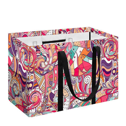 Pastel Bohemian Floral Pattern Print Utility Tote Bag