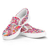 Pastel Bohemian Floral Pattern Print White Slip On Sneakers