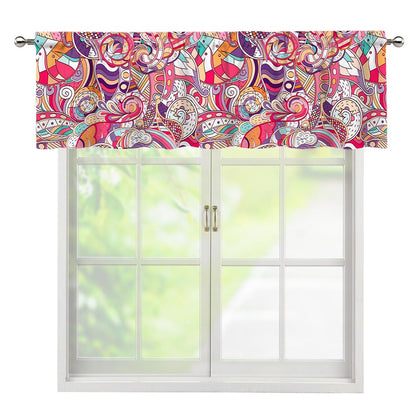 Pastel Bohemian Floral Pattern Print Window Valance