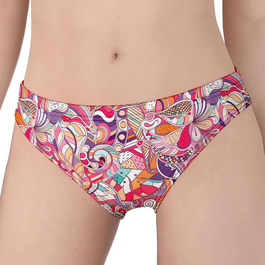 Pastel Bohemian Floral Pattern Print Women's Panties