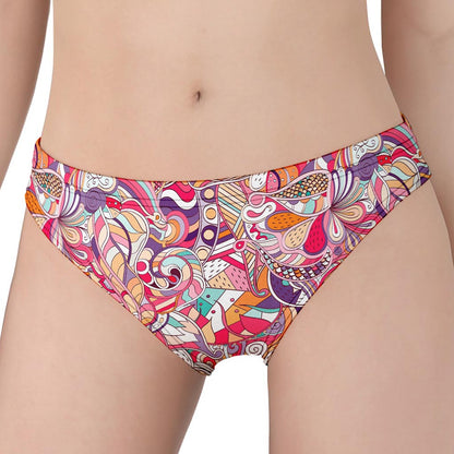 Pastel Bohemian Floral Pattern Print Women's Panties