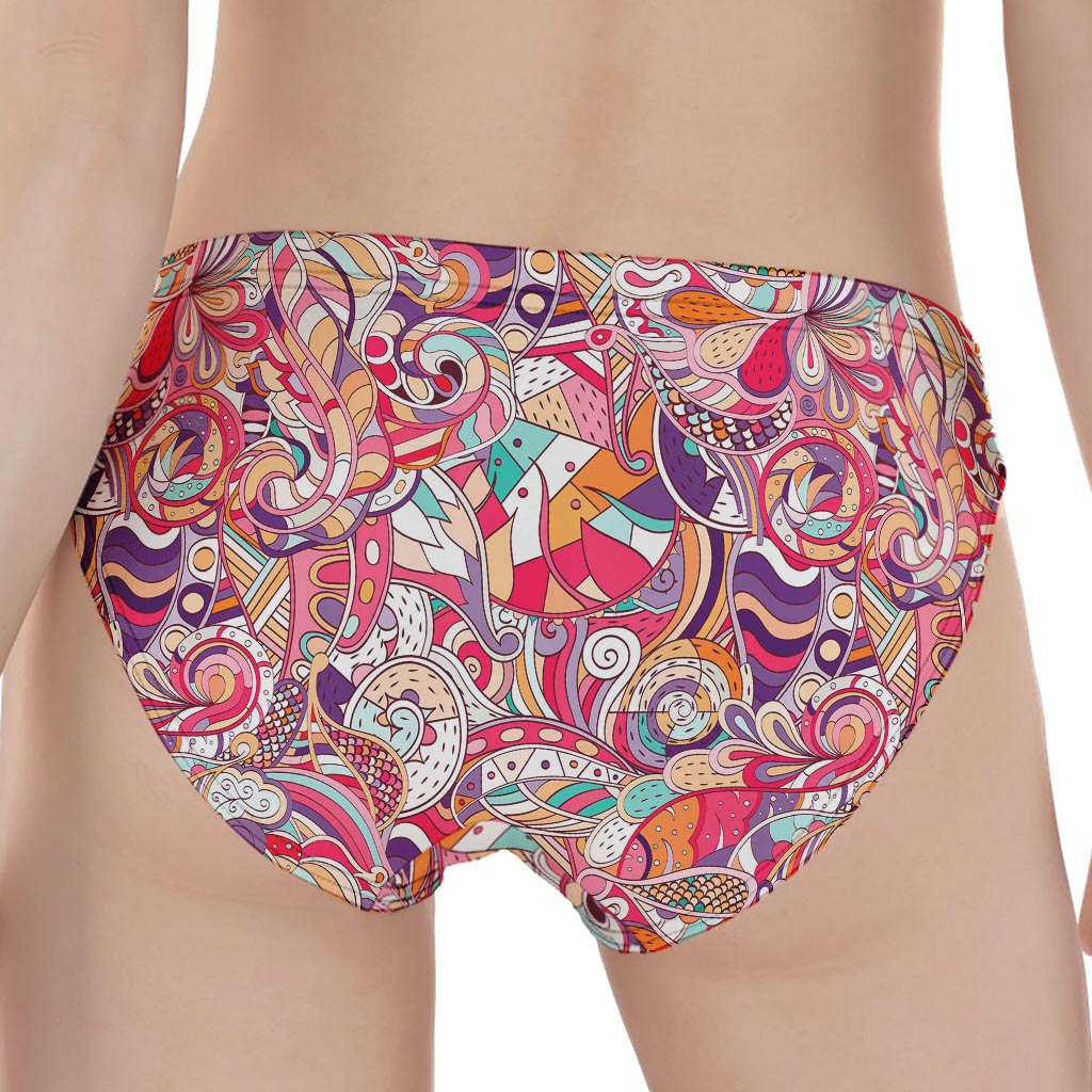 Pastel Bohemian Floral Pattern Print Women's Panties
