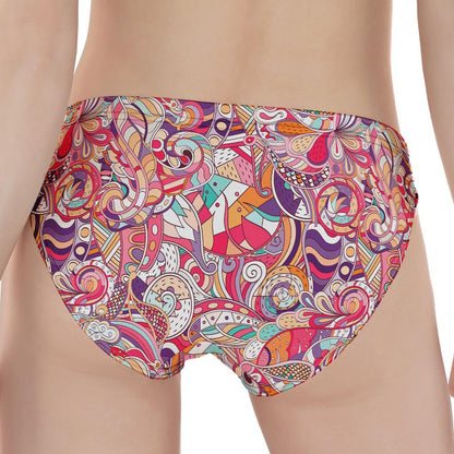 Pastel Bohemian Floral Pattern Print Women's Panties