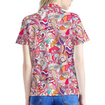 Pastel Bohemian Floral Pattern Print Women's Polo Shirt
