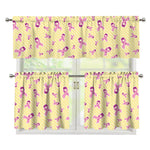 Pastel Breast Cancer Awareness Print 3 Piece Kitchen Curtains