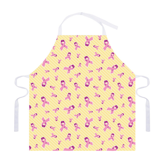 Pastel Breast Cancer Awareness Print Adjustable Apron