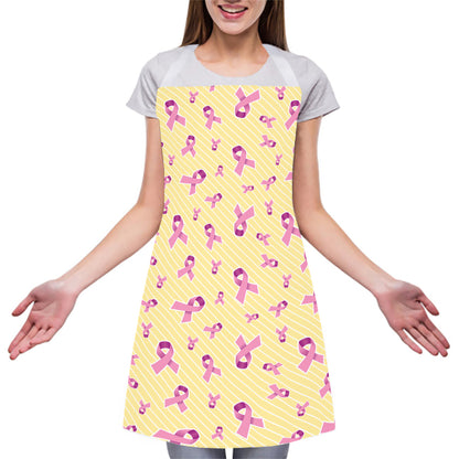 Pastel Breast Cancer Awareness Print Adjustable Apron