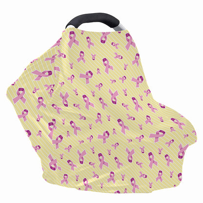 Pastel Breast Cancer Awareness Print Baby Seat Cover