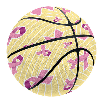 Pastel Breast Cancer Awareness Print Basketball