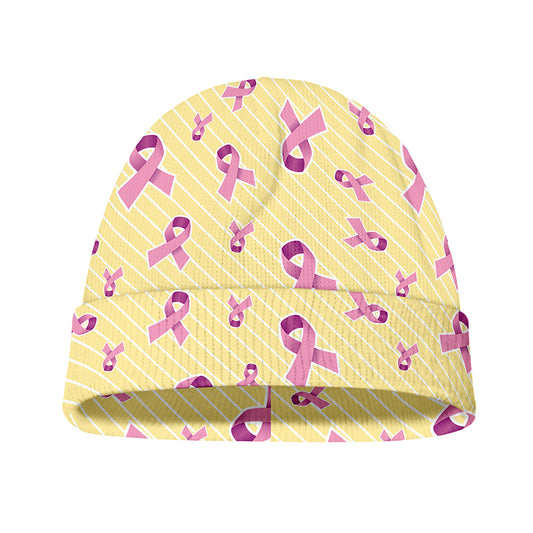 Pastel Breast Cancer Awareness Print Beanie