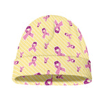 Pastel Breast Cancer Awareness Print Beanie