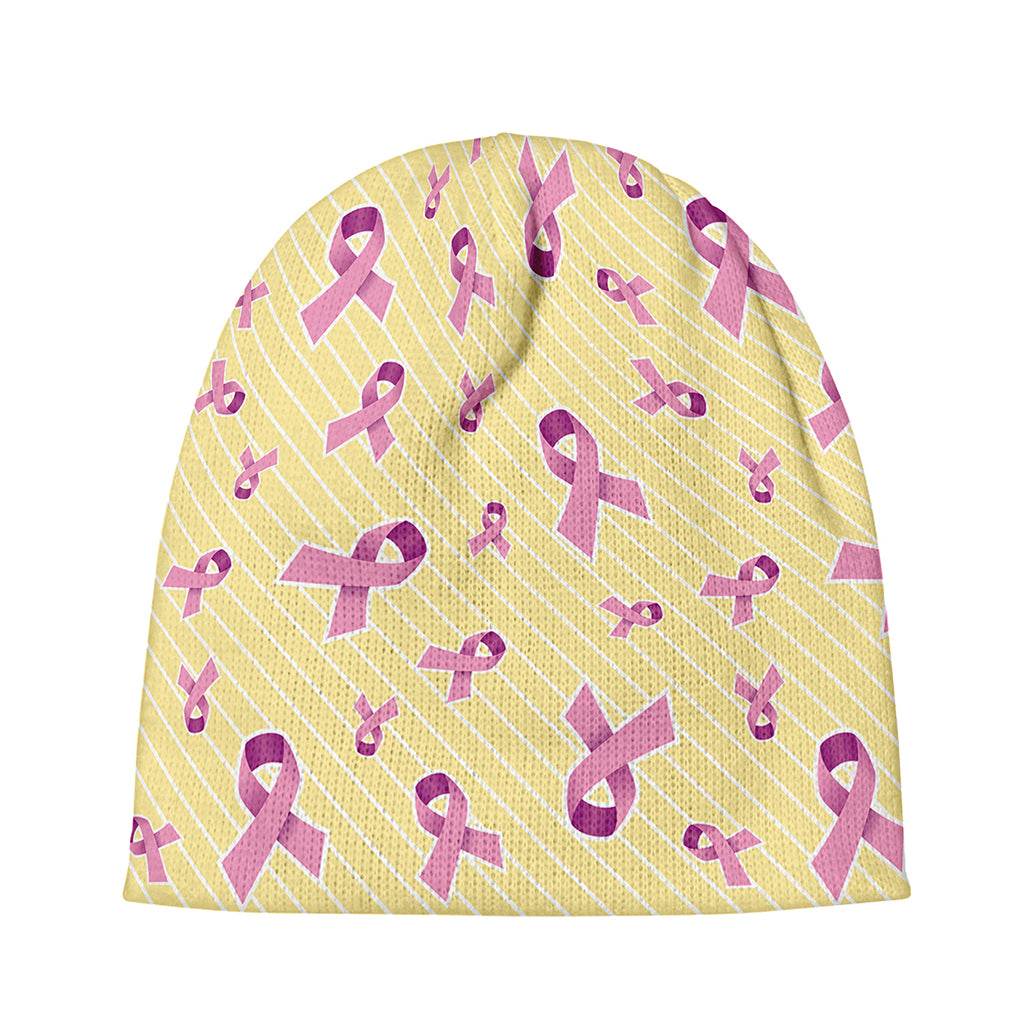 Pastel Breast Cancer Awareness Print Beanie