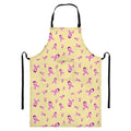 Pastel Breast Cancer Awareness Print Bib Apron With Pocket