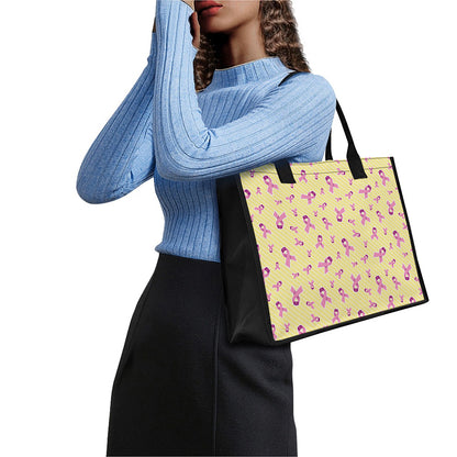 Pastel Breast Cancer Awareness Print Canvas Tote Bag