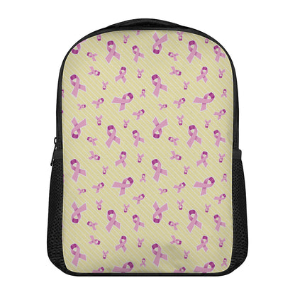 Pastel Breast Cancer Awareness Print Casual Backpack