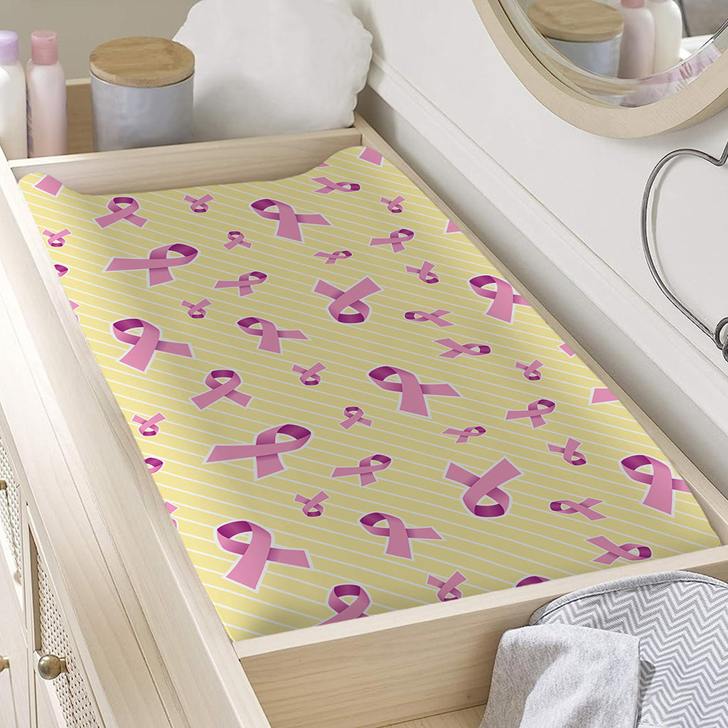 Pastel Breast Cancer Awareness Print Changing Pad Cover