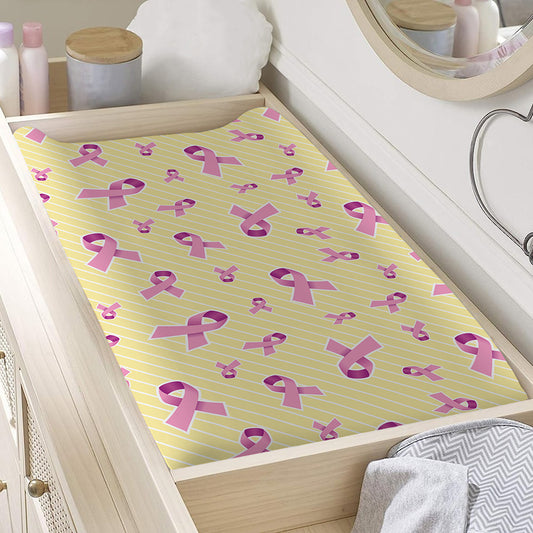 Pastel Breast Cancer Awareness Print Changing Pad Cover