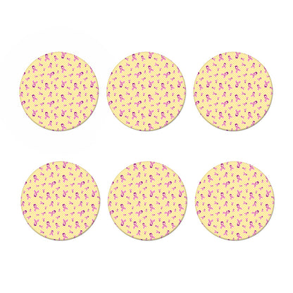 Pastel Breast Cancer Awareness Print Coaster Set