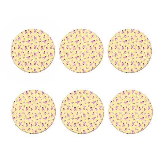 Pastel Breast Cancer Awareness Print Coaster Set