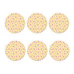 Pastel Breast Cancer Awareness Print Coaster Set