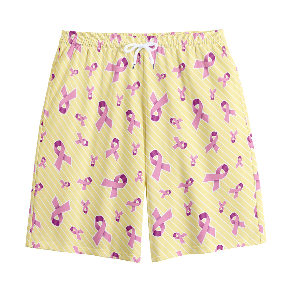 Pastel Breast Cancer Awareness Print Cotton Shorts