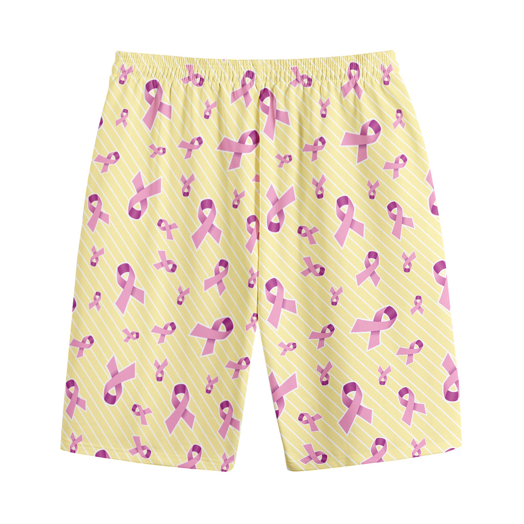 Pastel Breast Cancer Awareness Print Cotton Shorts