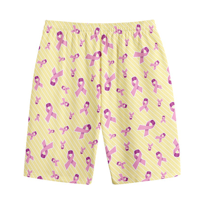 Pastel Breast Cancer Awareness Print Cotton Shorts