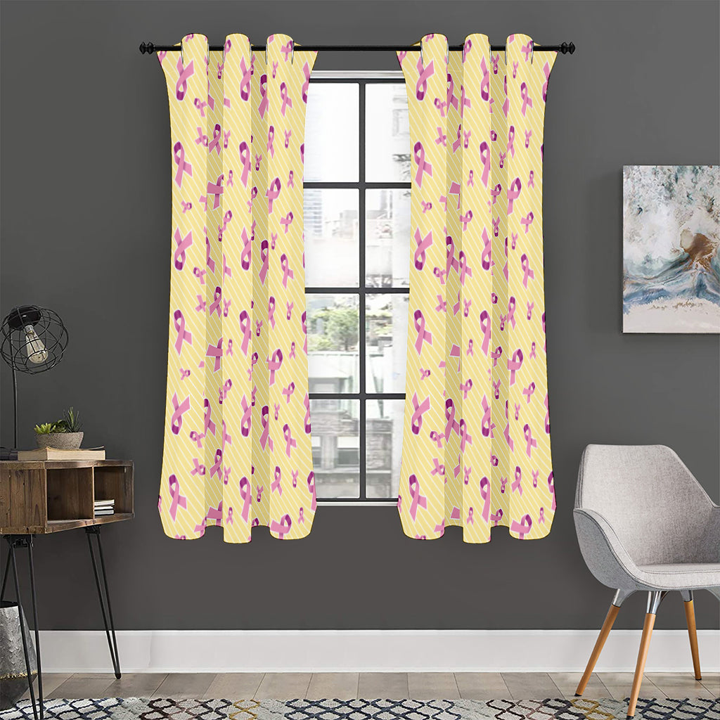 Pastel Breast Cancer Awareness Print Curtain