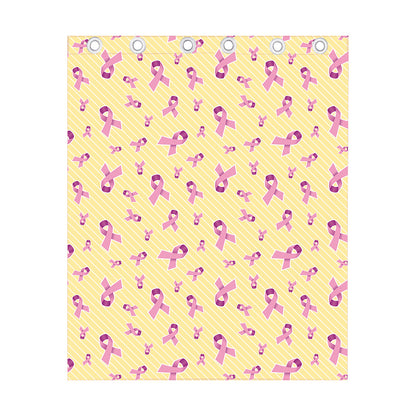 Pastel Breast Cancer Awareness Print Curtain