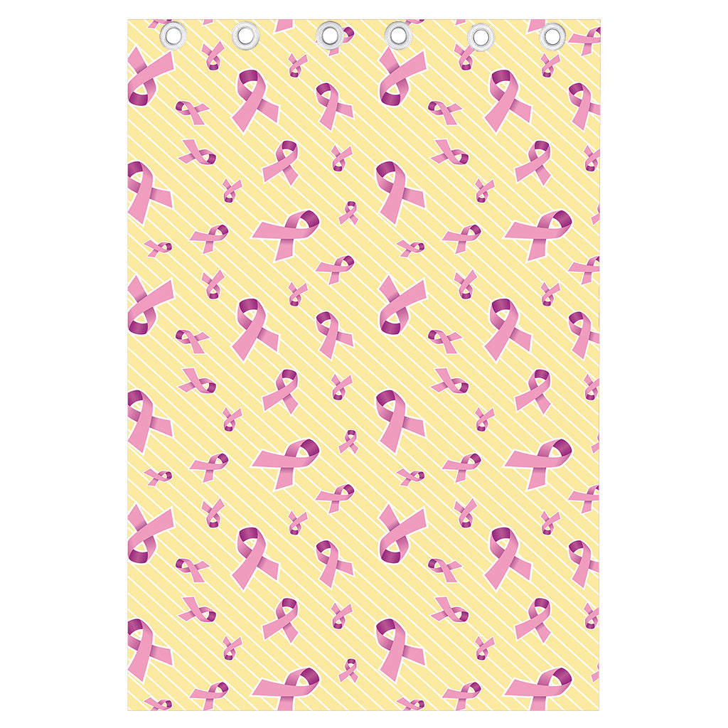 Pastel Breast Cancer Awareness Print Curtain