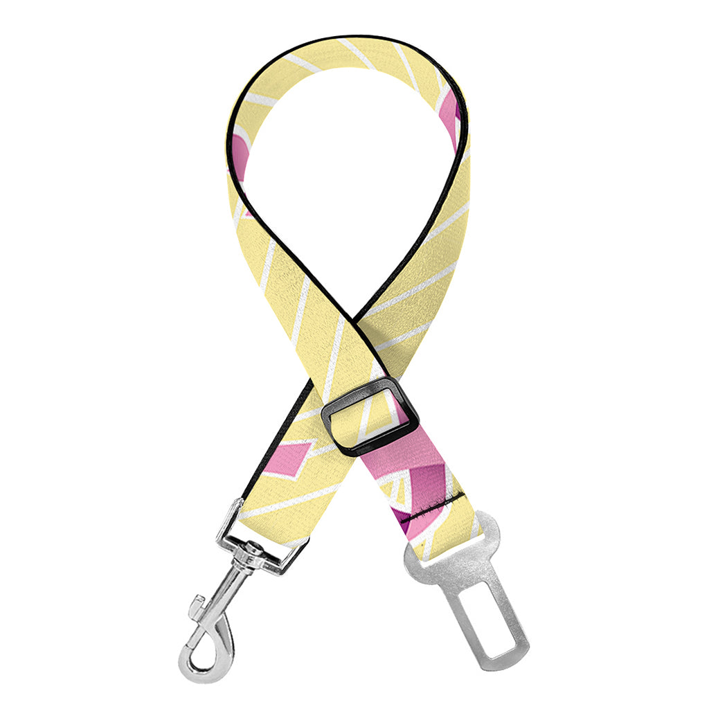 Pastel Breast Cancer Awareness Print Dog Seat Belt